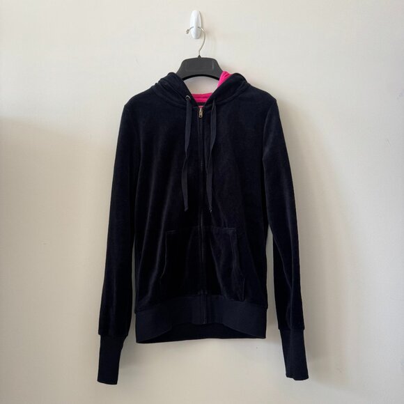 Jenni by Jennifer Moore Velour LOVE Zip-Up Hoodie Jacket (M) - Picture 2 of 5